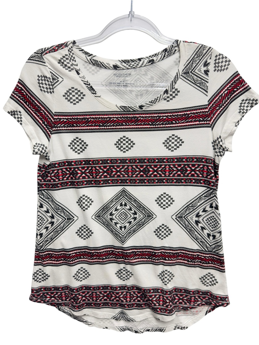Pure Supima Cotton Modal Knit Aztec Geometric Striped Diamond Argyle Tee Top